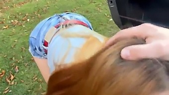 Aroused Woman In The Woods Insists On Oral Sex