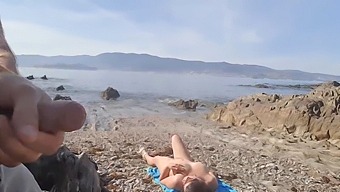 A Voyeuristic Husband Exposes Himself To A Nude Milf On The Beach And Receives Oral Pleasure In Return