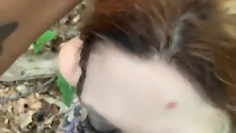 Interracial Couple Gets Caught In The Woods And Dominates Their Submissive Partner